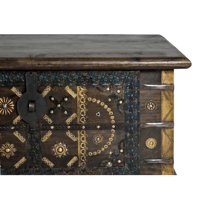 Coffre Bois Bronze Marron 80x40x46cm