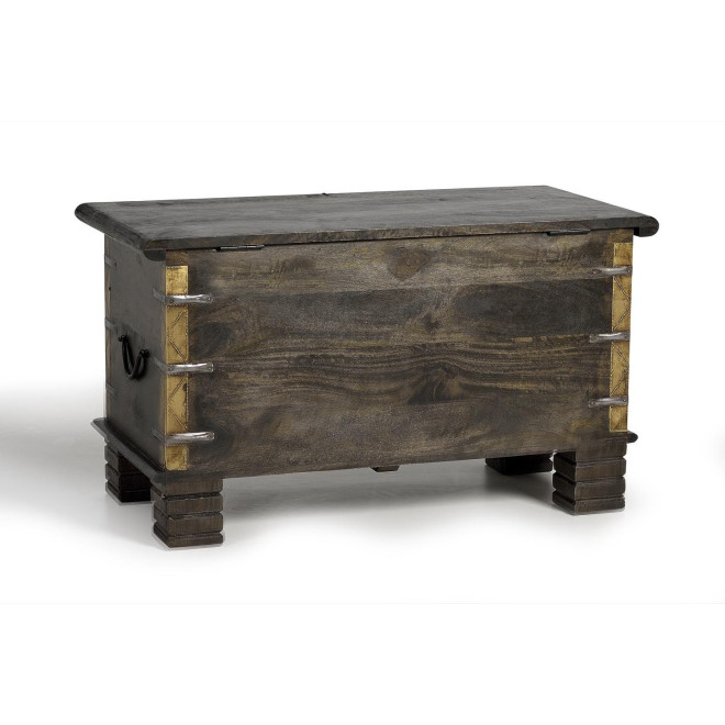 Coffre Bois Bronze Marron 80x40x46cm