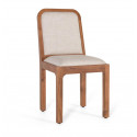 Set of 2 Wooden Chairs Brown Fabric 45x58x91cm