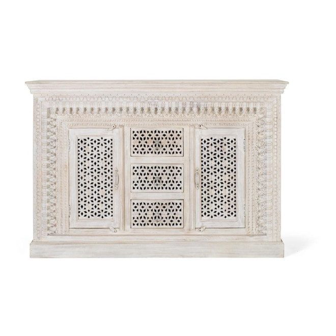 Buffet 3 Tiroirs Bois Blanc 150x40x100cm