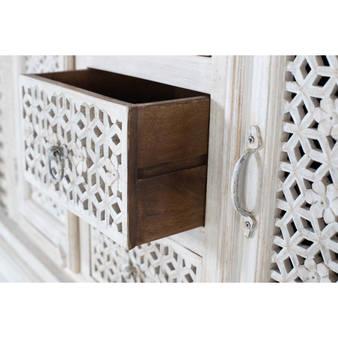 Buffet 3 Tiroirs Bois Blanc 150x40x100cm