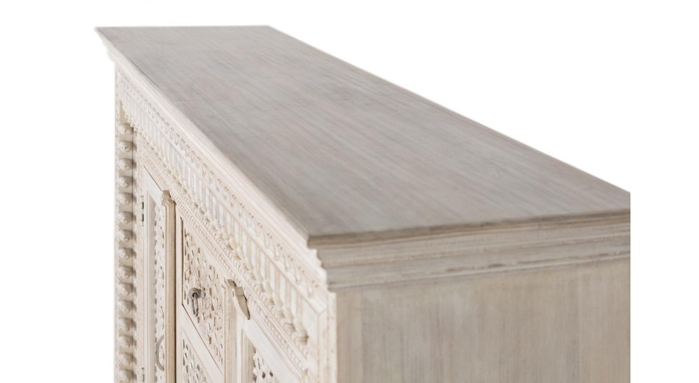 Buffet 3 Tiroirs Bois Blanc 150x40x100cm