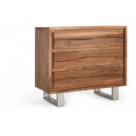 Chest of 3 Drawers Wood Tin Brown White 91x40x81cm