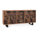Credenza in legno a 3 cassetti in ferro marrone 175x45x81cm