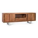 TV Stand 1 Drawer Wood Iron Brown White 170x40x56cm