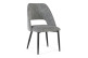 Set of 2 Wooden Chairs Iron Fabric Grey 57x57x87cm