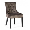 Set of 2 Grey Velvet Wooden Chairs 57x62x93cm