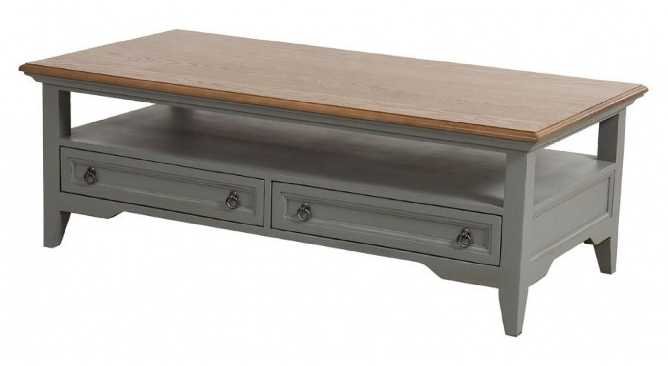 Table Basse Rectangulaire 2 Tiroirs