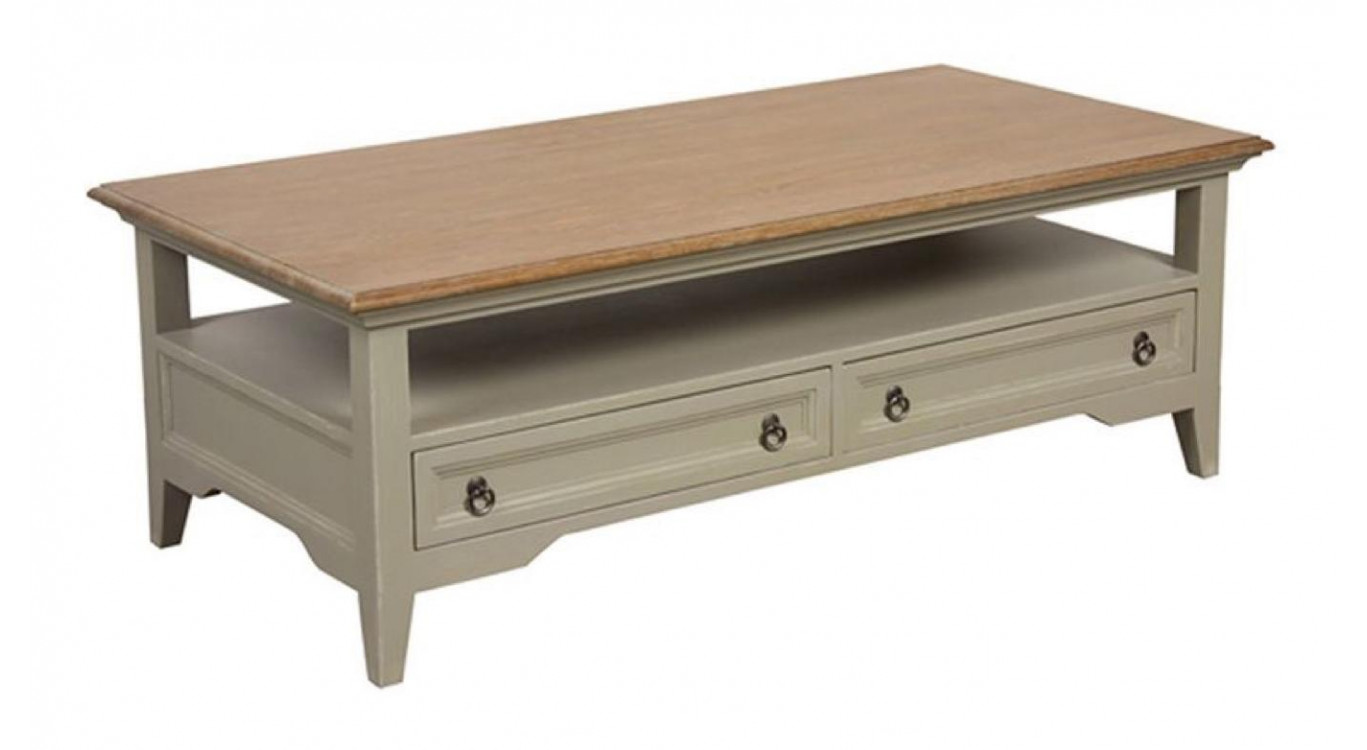 Table Basse Rectangulaire 2 Tiroirs