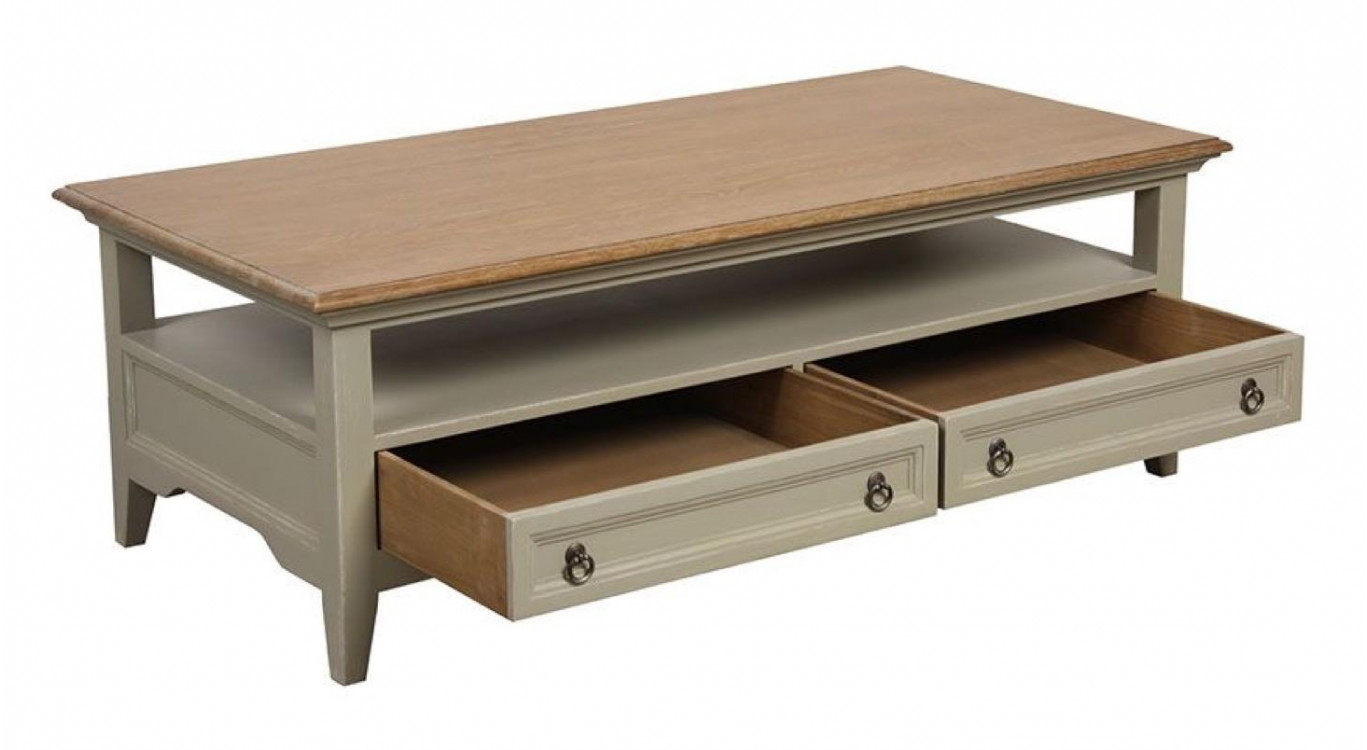 Table Basse Rectangulaire 2 Tiroirs