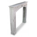 Marco de chimenea de madera cerusa blanca 116.5x18x101.5cm