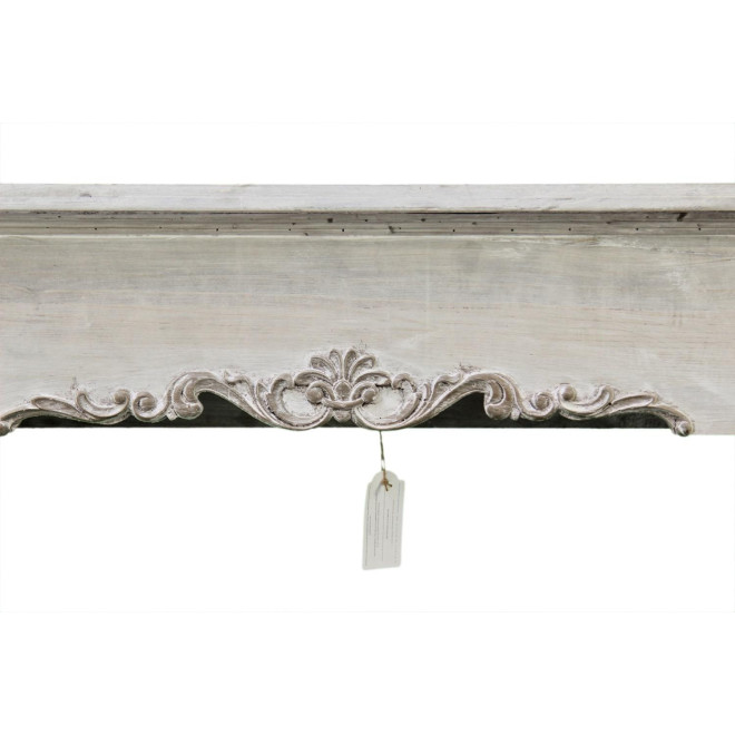 Einfassung Mantel Kamin Holz Cerusé Weiß 114x20x102.5cm
