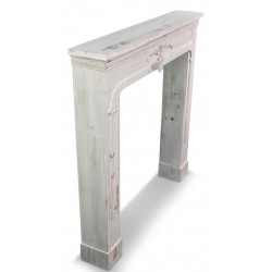 Encadrement Manteau Cheminée Bois Cerusé Blanc 104x17x99cm