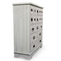 Grainetier Baúl 16 cajones Madera Cerámica Blanca 86x33x95.5cm