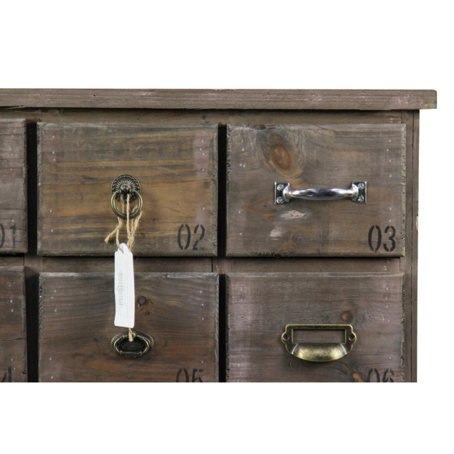 Meuble Semainier Chiffonnier Grainetier Bois 18 Tiroirs 67x36x110cm