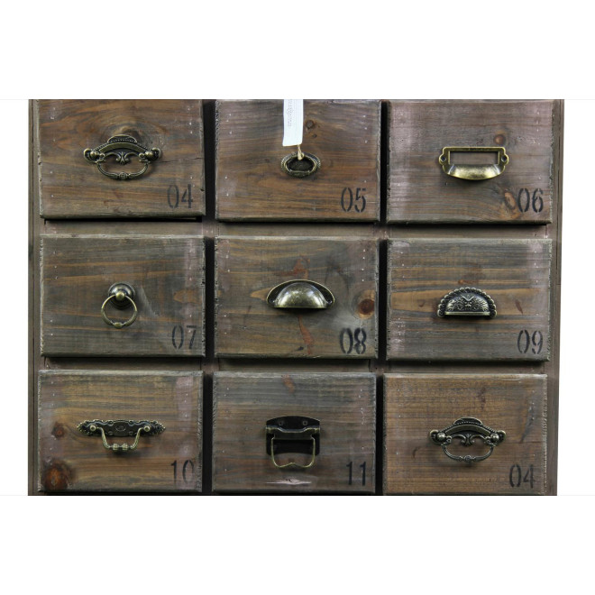 Meuble Semainier Chiffonnier Grainetier Bois 18 Tiroirs 67x36x110cm