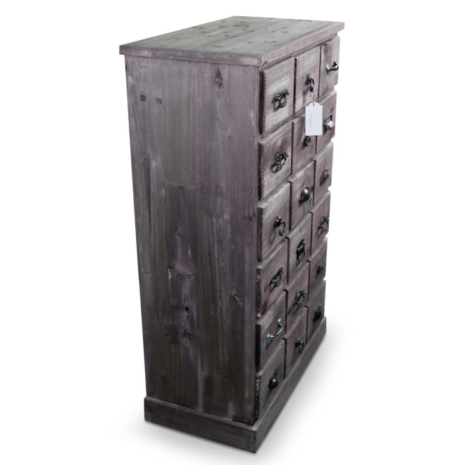 Meuble Semainier Chiffonnier Grainetier Bois 18 Tiroirs 67x36x110cm
