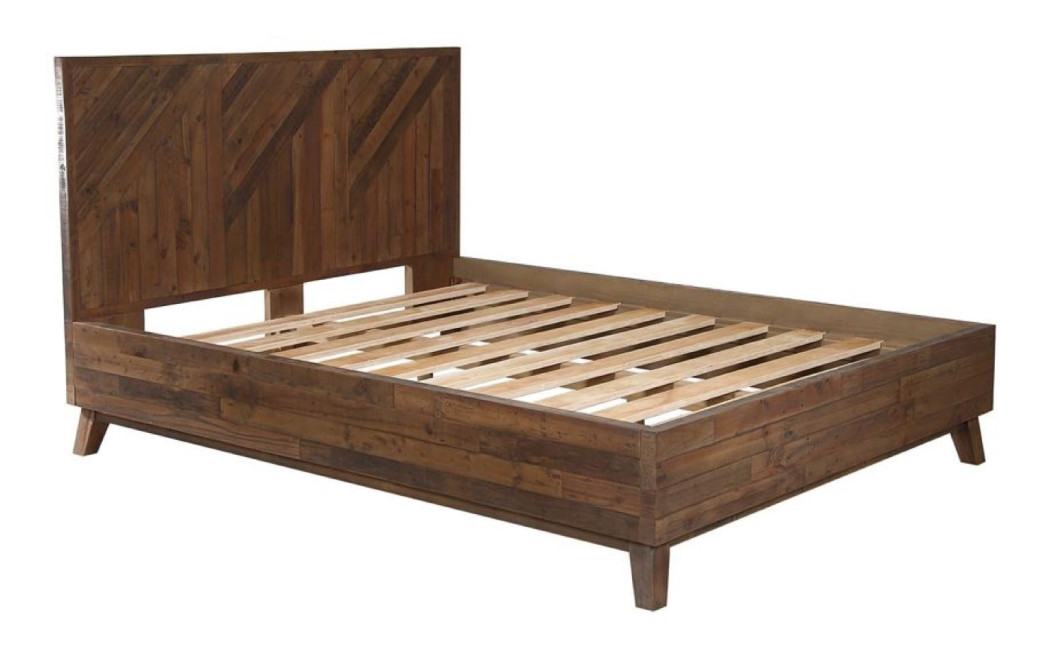Lit En Bois Recyclé (Piètement En Bois) 160X200