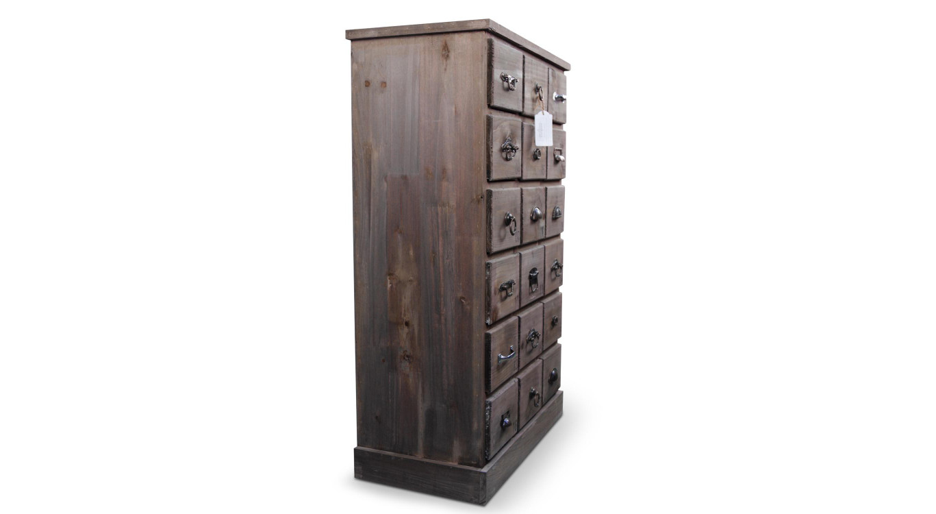 Wochenmöbel Chiffonnier Grainetier Holz 18 Schubladen 67x36x110cm