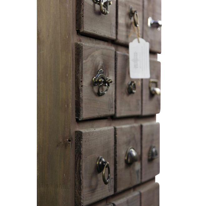 Meuble Semainier Chiffonnier Grainetier Bois 18 Tiroirs 67x36x110cm