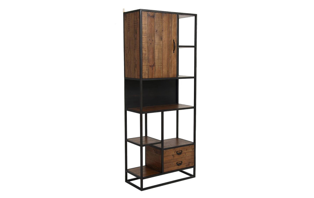 Bibliothèque En Bois Recyclé Et Acier