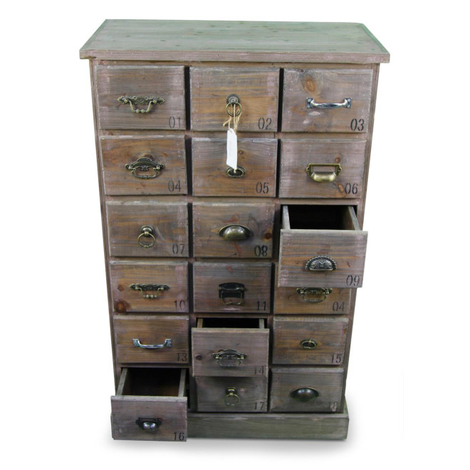 Wochenmöbel Chiffonnier Grainetier Holz 18 Schubladen 67x36x110cm