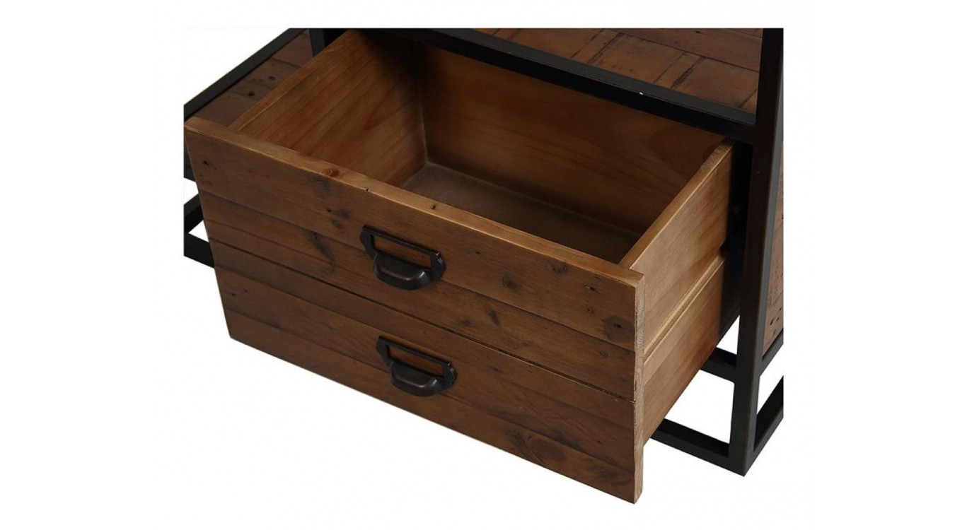 Bibliothèque En Bois Recyclé Et Acier