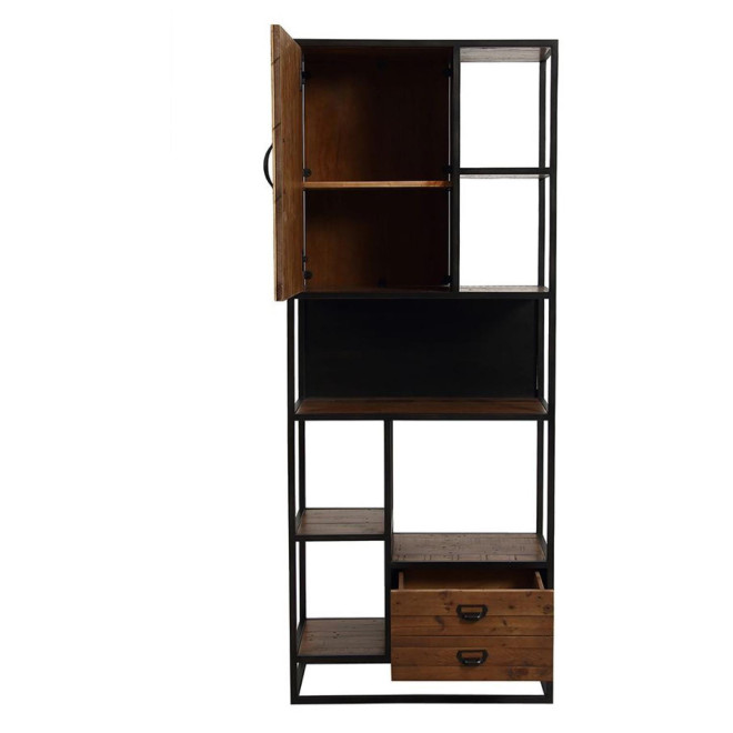 Bibliothèque En Bois Recyclé Et Acier