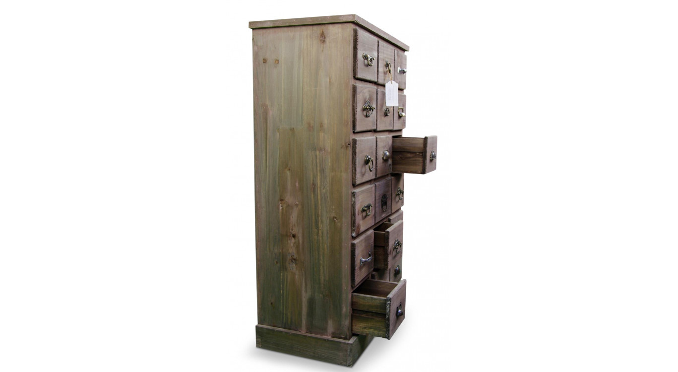 Wochenmöbel Chiffonnier Grainetier Holz 18 Schubladen 67x36x110cm