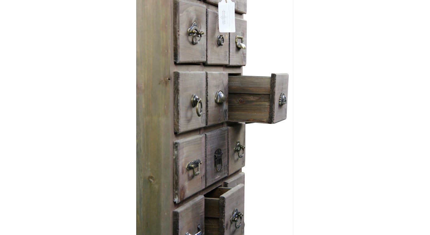 Wochenmöbel Chiffonnier Grainetier Holz 18 Schubladen 67x36x110cm