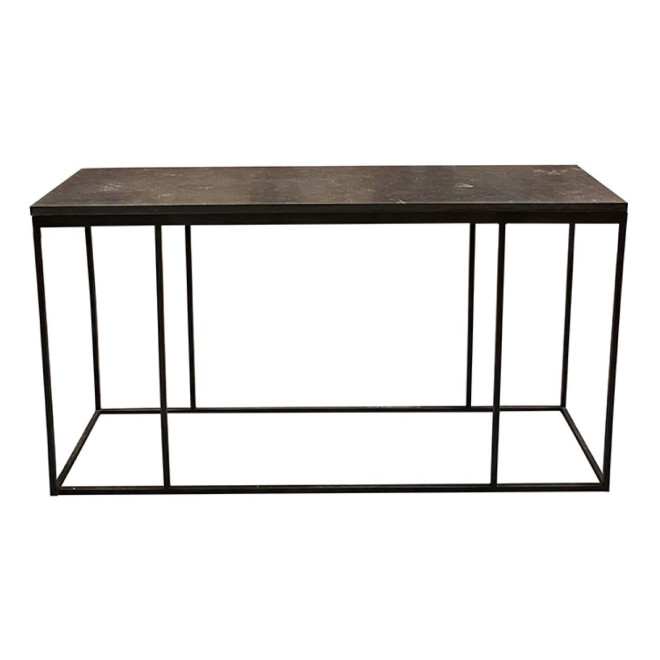 Console Plateau Pierre Bleue Et Piètement Acier