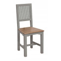 Silla de madera Asiento de madera Respaldo de caña