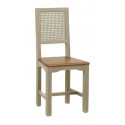 Silla de madera Asiento de madera Respaldo de caña