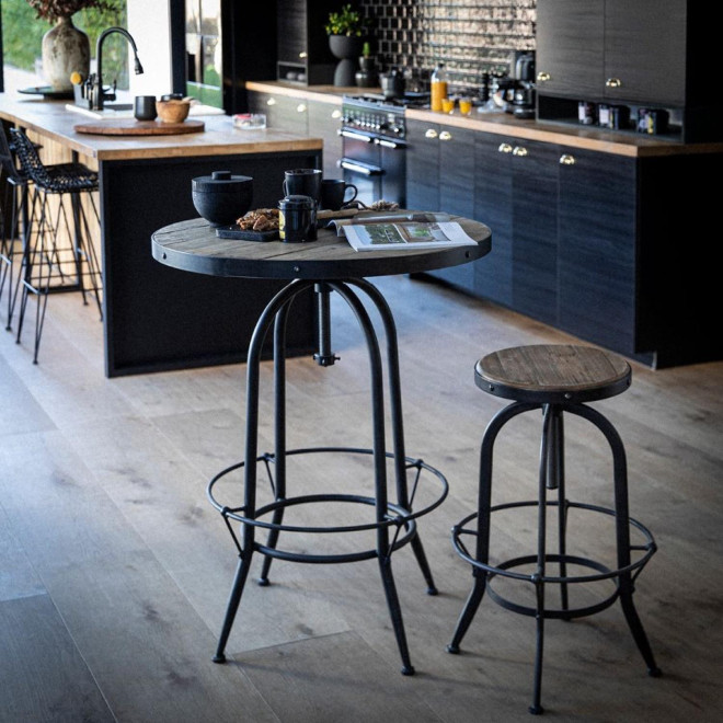 Tabouret Haut Assise En Pin