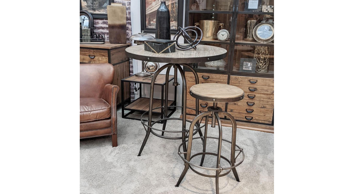 Tabouret Haut Assise En Pin