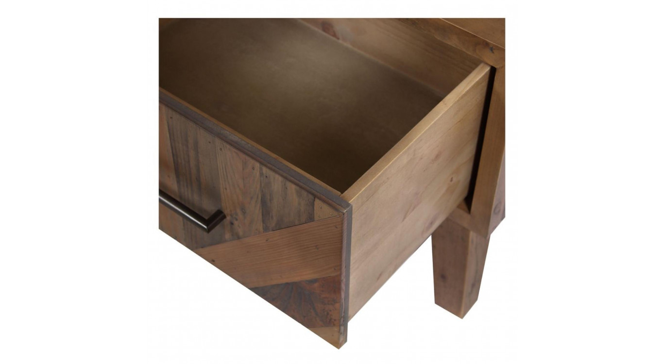 Chevet 1 Tiroir Pieds En Bois