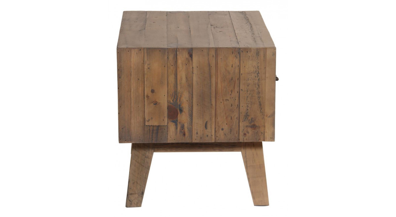 Chevet 1 Tiroir Pieds En Bois