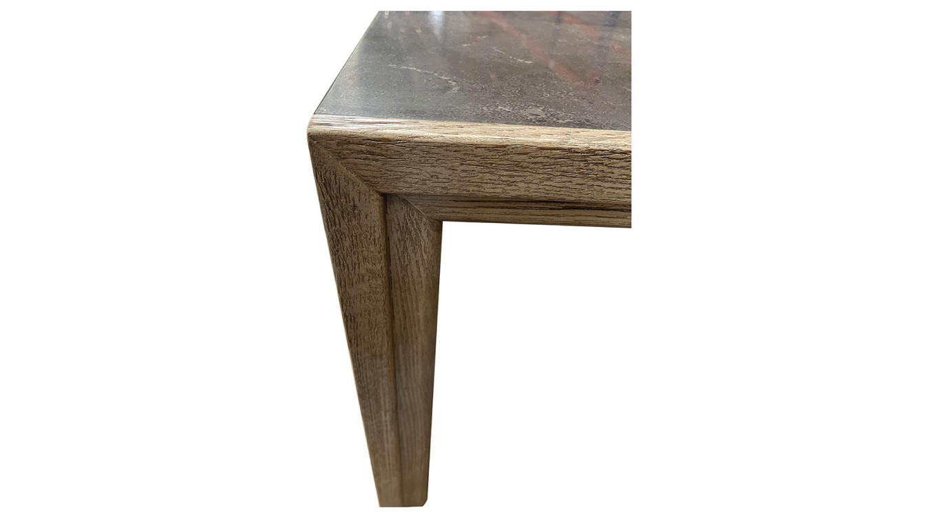 Nesting Table with Blue Stone Top and Oak Leaf