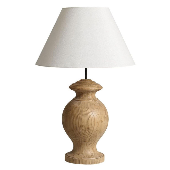 Lampe Sur Pied En Bois Naturel Et Lin H84