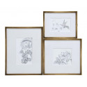 Marco de pájaro a lápiz (set de 3)