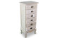 Cómoda 6 Cajones Madera Cerusa Blanca 45.5x36x108cm