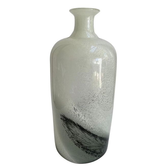 Vase Marbre Blanc Vert H41