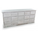 15 Drawer Bare White Cerused Wood Sideboard 200x55x85cm