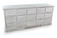 15 Drawer Bare White Cerused Wood Sideboard 200x55x85cm