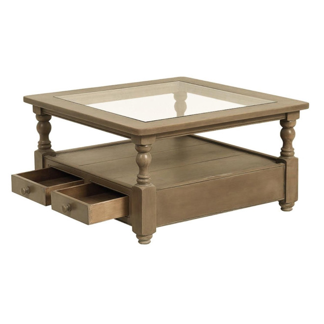 Niedriger Tisch Quadratisch Glasplatte