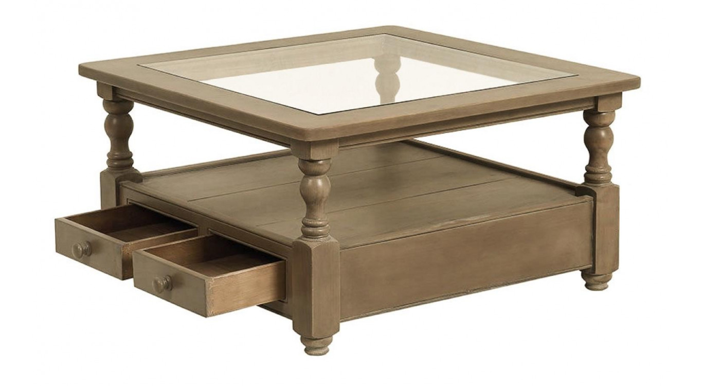 Niedriger Tisch Quadratisch Glasplatte