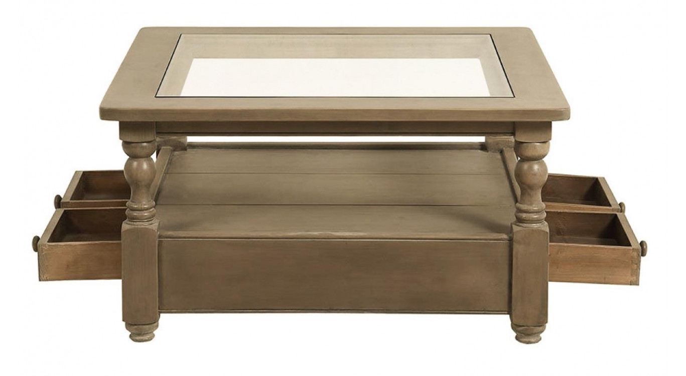 Niedriger Tisch Quadratisch Glasplatte