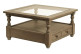 Niedriger Tisch Quadratisch Glasplatte