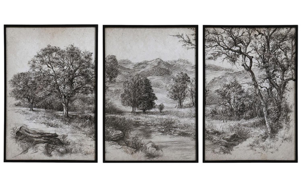 Triptyque Toile De Jouy