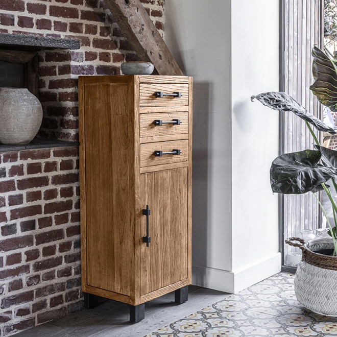 Meuble De Rangement 1 Porte 3 Tiroirs